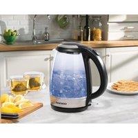 Daewoo Electric Illuminated Glass Kettle LED Light up Tea Jug 1.7L Stainless Steel in Clear | Size: 2L