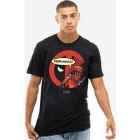 Deadpool Men's Marvel Peekaboo T-Shirt Black | Size: Medium