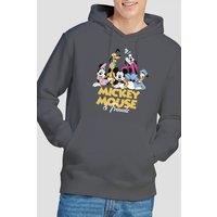 Mickey Mouse Men's Friends Hoodie Charcoal | Size: 2XL