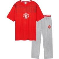 Manchester United FC Men's Pyjama Set in Red | Size: XL
