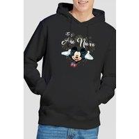 Mickey Mouse Men's Firework New Year Spanish Hoodie Black | Size: XL