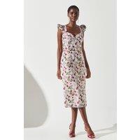 Sweetheart Neck Jacquard Dress