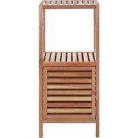 Orsina ARLA Two Tier Walnut Wood Bathroom Shelf Unit in Natural