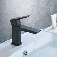 Nes Home Matte Black Modern Cloakroom Basin Single Lever Tap
