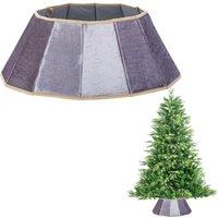 Shatchi 26.8Inch Christmas Tree Skirt Foldable Velvet Xmas Tree Stand Base Cover Collar Trunk Basket Ring for Tree Decorations | Size: 1 Pack