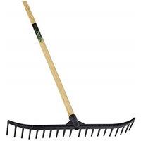 Pegdev 20 Tooth Poly Golf Bunker Rake with Hardwood Handle Lightweight Durable Tool in Black