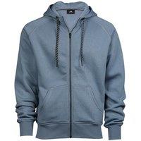 TEE JAYS Men's Fashion Zip Hooded Sweatshirt in Dark Grey | Size: Small