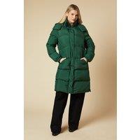 Dorothy Perkins Women's Longline Padded Coat in Khaki | Size: 10