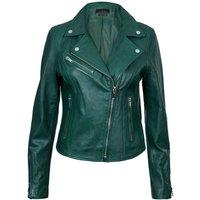 Infinity Leather Women's Classic Leather Brando Biker Jacket-Loughton in Green | Size: 14