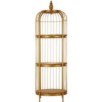 Orsina Versatile Medium Black Birdcage Shelf Unit, Distinctive Design Shelf Unit, Durable Modern Shelf Unit in Gold