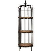 Orsina Versatile Medium Black Birdcage Shelf Unit, Distinctive Design Shelf Unit, Durable Modern Shelf Unit