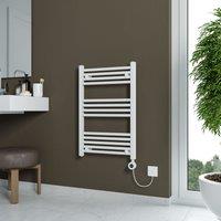 Agadon Grace Electric Towel Radiator in White | Size: 1200mm x 600mm