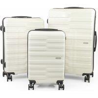 Pierre Cardin Provence Lightweight Hardshell Luggage SET 8 Wheeled Suitcase TSA Lock in White | Size: 3 Pack