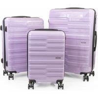 Pierre Cardin Provence Lightweight Hardshell Luggage SET 8 Wheeled Suitcase TSA Lock in Purple | Size: 3 Pack
