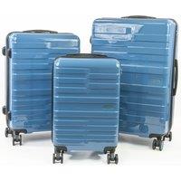 Pierre Cardin Provence Lightweight Hardshell Luggage SET 8 Wheeled Suitcase TSA Lock in Blue | Size: 3 Pack
