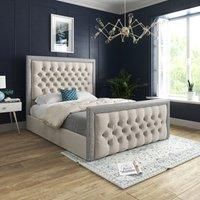 DS Living Cheltenham Glitter & Cream Velvet Upholstered Bed Frame | Size: Single