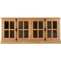 Orsina Open Shelf Grey Wood Sideboard, Spacious Storage Sideboard For Livingroom, Six Drawers Wooden Sideboard in Brown