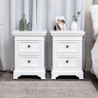 Melody Maison Pair Of White Two Drawer Bedside Tables - Daventry White Range