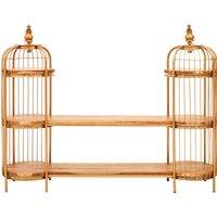 Orsina Distinctive Design Champagne Gold Finish Birdcage Shelf Unit, Versatile Unit, Durable Modern Shelf Unit