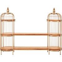 Orsina Distinctive Design Champagne Gold Finish Birdcage Shelf Unit, Versatile Unit, Durable Modern Shelf Unit in Rose Gold