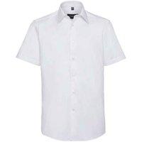 Russell Collection Men's Oxford Tailored Short-Sleeved Shirt in White | Size: 15 inches