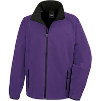 Result Core Men's Printable Soft Shell Jacket in Purple | Size: Small