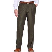 Chums Men's Smart Casual Formal Trousers With Hidden Elasticated Waist in Dark Olive | Size: 36XL