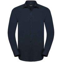 Russell Collection Men's Ultimate Stretch Long-Sleeved Formal Shirt in Navy | Size: Medium