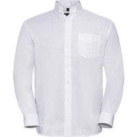 Russell Collection Men's Oxford Easy-Care Long-Sleeved Shirt in White | Size: 15.5 in