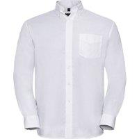 Russell Collection Men's Oxford Easy-Care Long-Sleeved Shirt in White | Size: 14.5 in