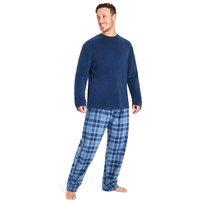 CityComfort Men's Microfleece Pyjama Set in Blue | Size: 2XL