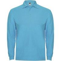 ROLY Men's Estrella Long-Sleeved Polo Shirt in Turquoise | Size: 3XL