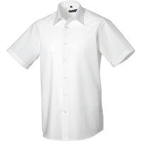 Russell Collection Men's Tailored Short-Sleeved Formal Shirt in White | Size: 17.5 in