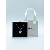 SVNX Women's Small Heart Locket Necklace in Gold - Gift Boxed