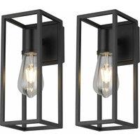 First Choice Lighting Set of 2 Hale - Black IP44 Outdoor Wall Lights