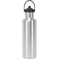 TriDri Plain Flip Up Straw Water Bottle in Silver