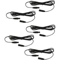 First Choice Lighting Pack of 5 x 1m Head Extension Leads - for use with our White & Blue Decking Kits only in Black