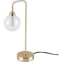 First Choice Lighting Toner - Satin Brass with Clear Glass Globe Table Lamp in Gold