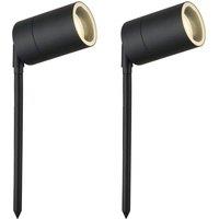 First Choice Lighting Set of 2 Blaze - Black Outdoor Spike Lights