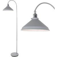 First Choice Lighting Maxwell - Flint Grey Chrome Floor Reading Lamp