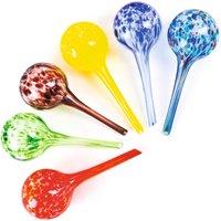 mysmartbuy 6 x Glass Plant Watering Globe Stakes - Self Watering Feeding System for Indoor & Outdoor Use in Planters, Pots, Hanging Baskets