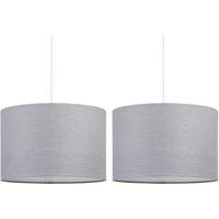 First Choice Lighting Set of 2 Dark Grey 25cm Ceiling Light Shades