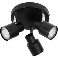 First Choice Lighting Irwin - Black 3 Light IP44 Bathroom Round Spotlight