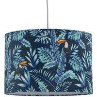 First Choice Lighting Toucan - Velvet Toucan Design 30cm Pendant or Table Lamp Shade in Blue