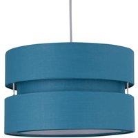 First Choice Lighting Teal Layered Easy Fit Drum Light Shade