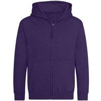 AWDis Cool Zoodie Full Zip Hoodie in Purple | Size: 7-8 Years