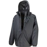 Result Core Men's 3 in 1 Waterproof Jacket in Black | Size: Large