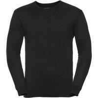 Russell Collection Men's Knitted V Neck Sweatshirt in Black | Size: 2XS