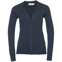 Russell Collection Women's Knitted V Neck Cardigan in Navy | Size: 14