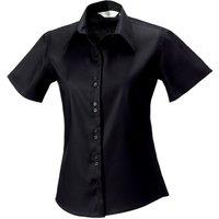 Russell Collection Women's Ultimate Short-Sleeved Shirt in Black | Size: 22